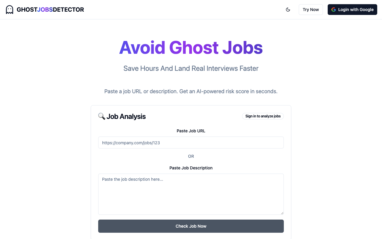 Ghost jobs detector - An AI tool to help you avoid ghost jobs and find real interviews faster