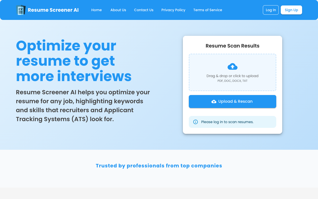 Instant ATS Resume Scanner - Get AI-powered insights for your resume in just 2 seconds