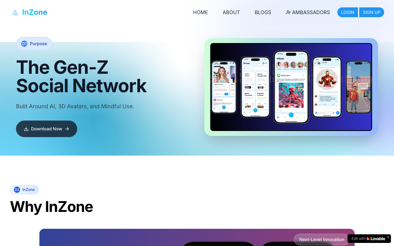 InZone - A platform for enhancing productivity and collaboration in teams
