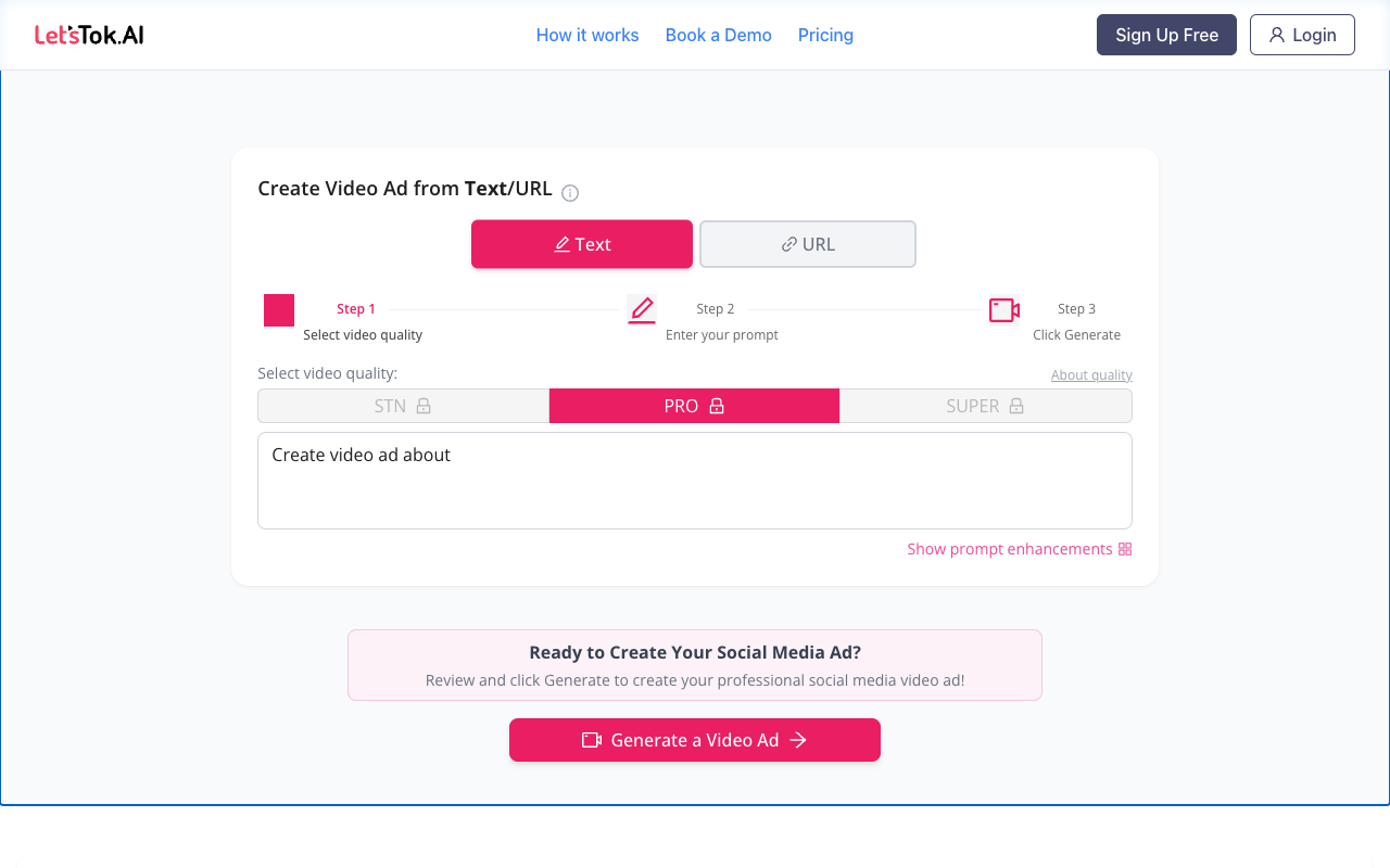 LetsTok UGC AI Studio - Create AI-powered UGC video ads quickly and effectively