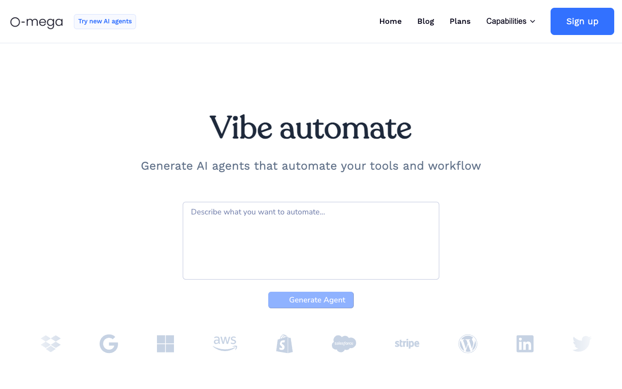 O-mega - Your workforce of AI agents that automate business processes