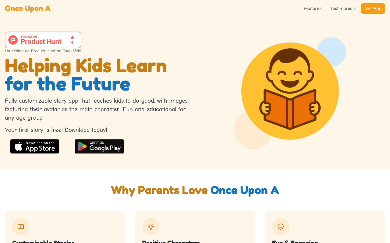 Once Upon A - Personalized children's stories that teach valuable lessons