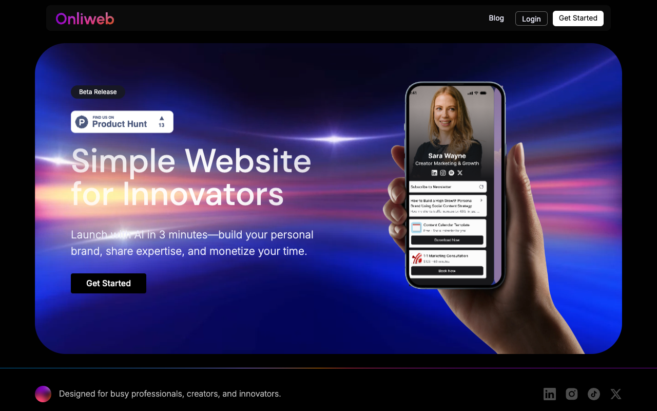 Onliweb - Turn your LinkedIn into a website in 3 minutes