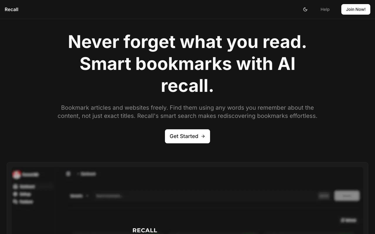 Recall - A Smart Bookmark Manager that Helps You Remember Everything You Read