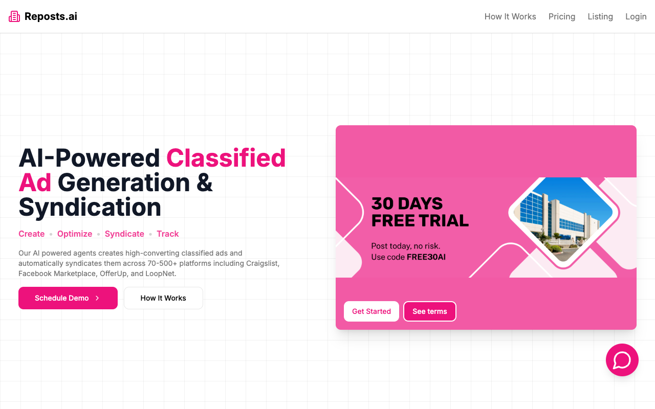 Reposts.ai - Let Reposts.ai Do the Work! Automated Ad Syndication