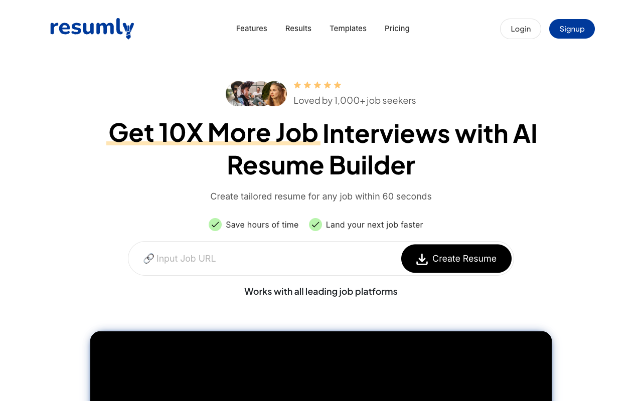 Resumly - An AI resume builder that creates tailored resumes in seconds