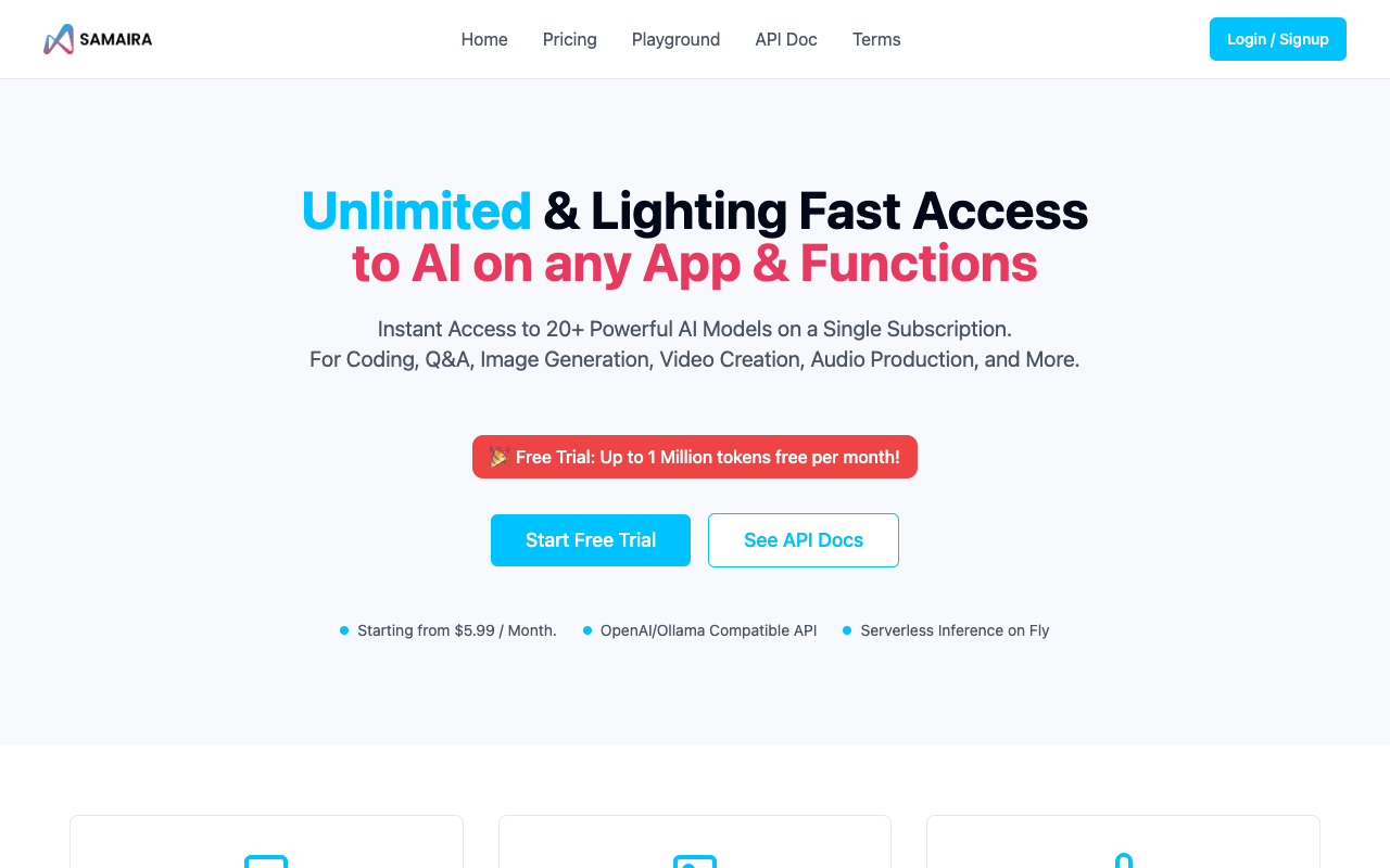 Samaira - Unlimited access to 20+ AI models with a single subscription