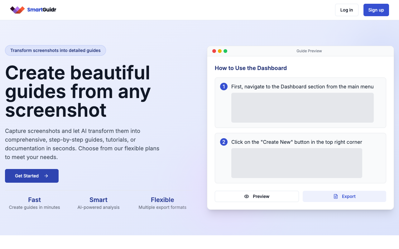 SmartGuidr - Transform screenshots into interactive guides using AI