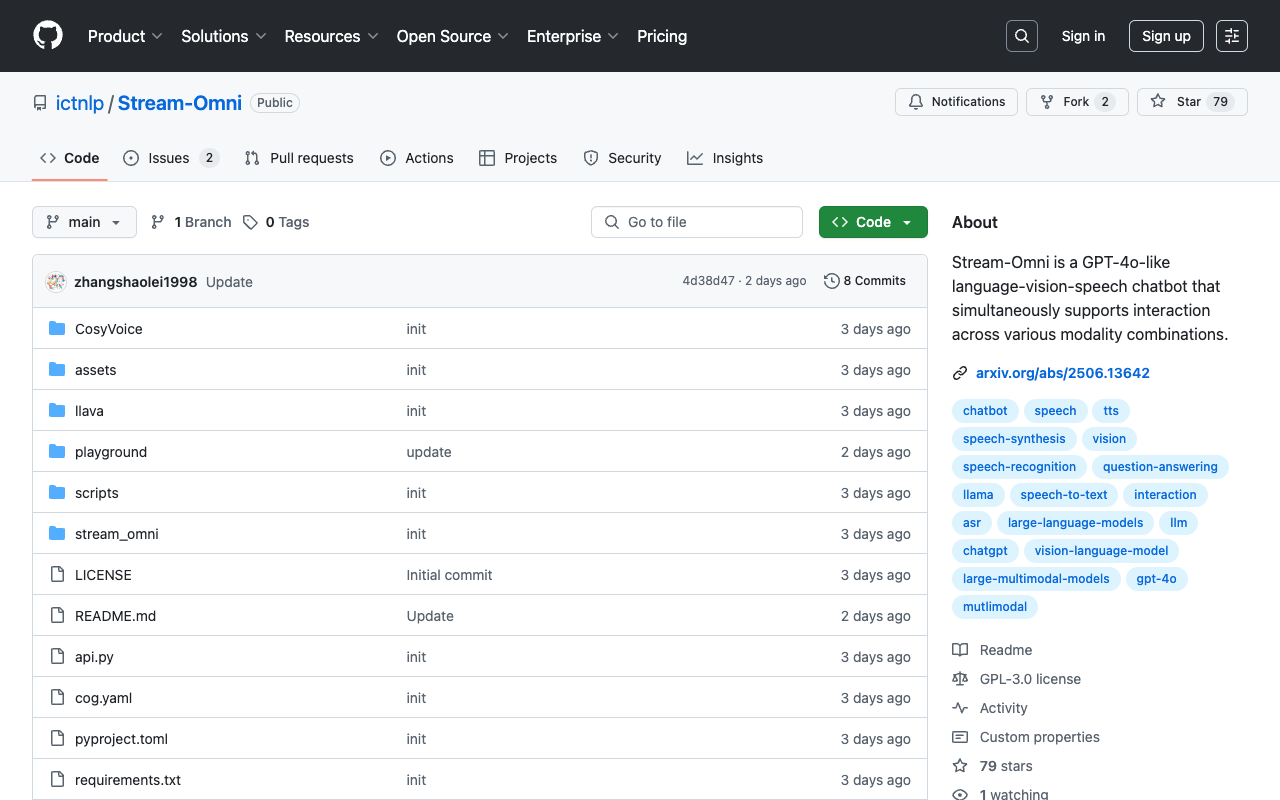 Stream-Omni - A GPT-4o-like chatbot that integrates language, vision, and speech interactions
