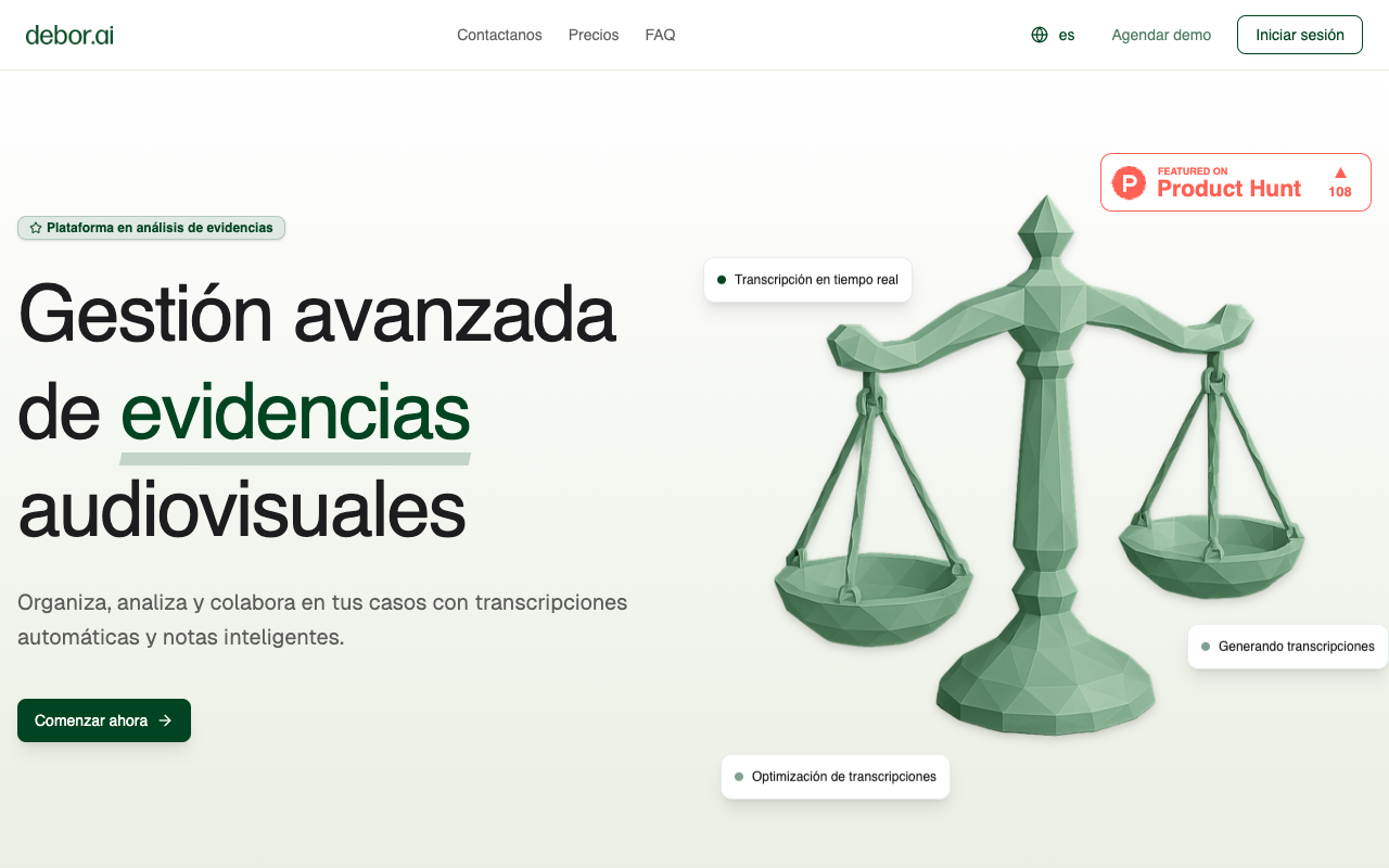 Debor.ai - An AI platform for transcribing and analyzing audiovisual evidence