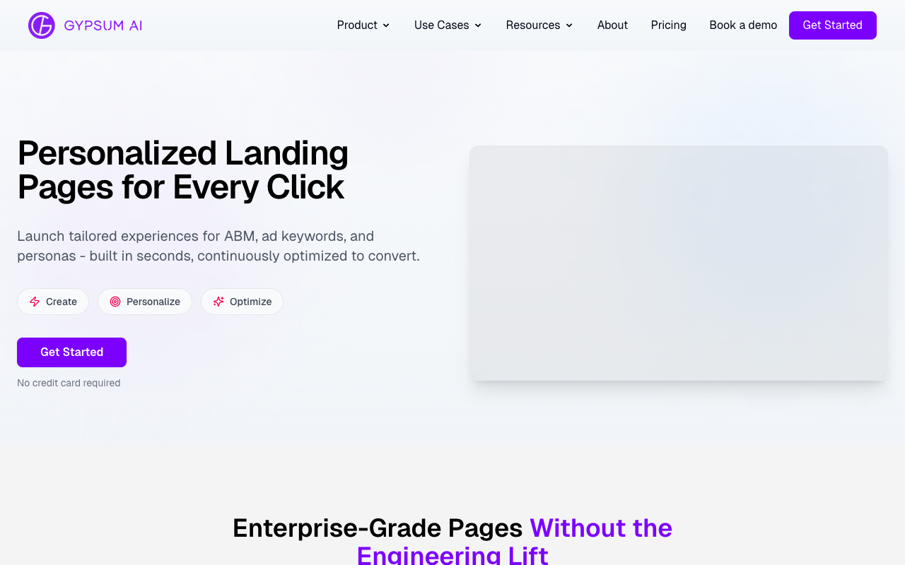 Gypsum AI - Instantly create personalized, on-brand landing pages