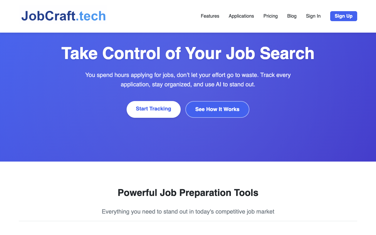 JobCraft - An AI tool to track job applications and enhance your job search