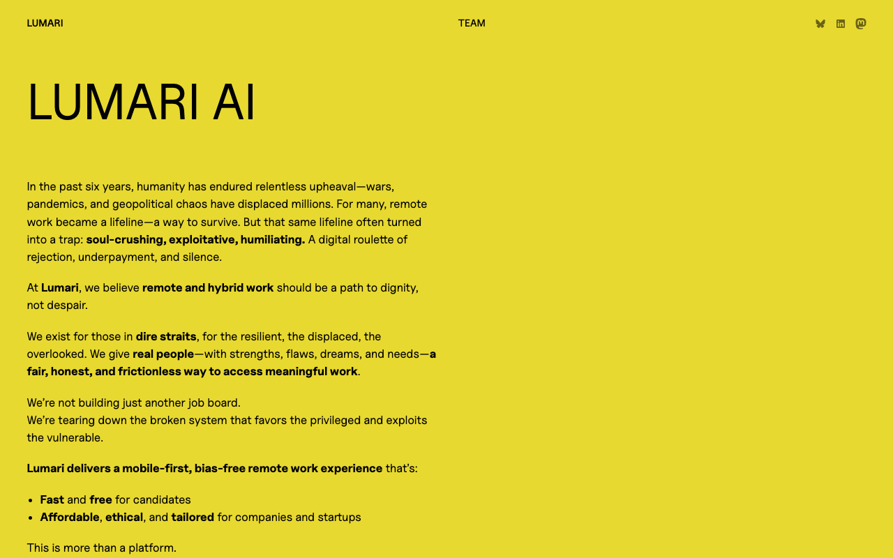 LUMARI - A mobile-first platform revolutionizing human hiring