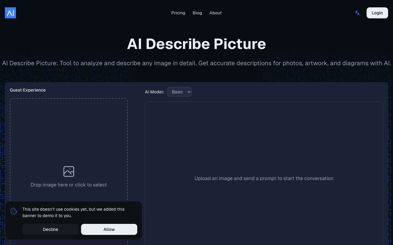 AI Describe Picture - An online tool to analyze and describe images accurately