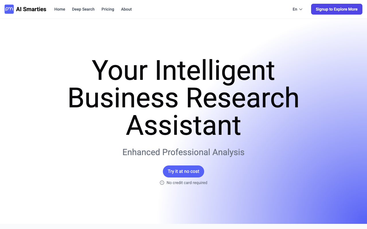 AI Smarties - Your intelligent business research assistant that revolutionizes how you conduct research