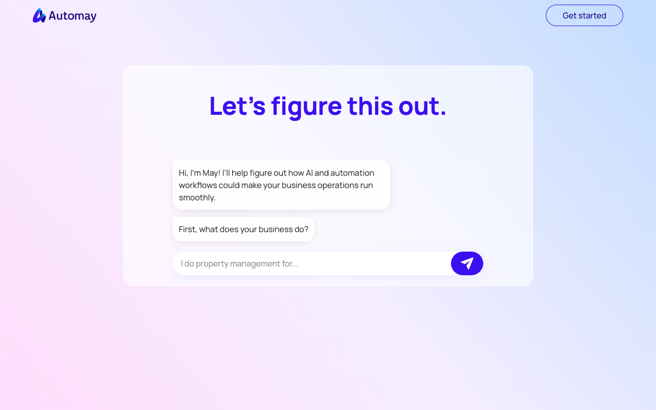 Automay - A chatbot that helps small businesses understand how AI and automation can improve their operations