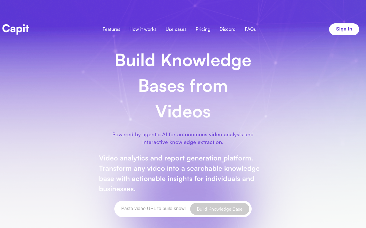 CAPIT - A platform to create video analytics and knowledge bases