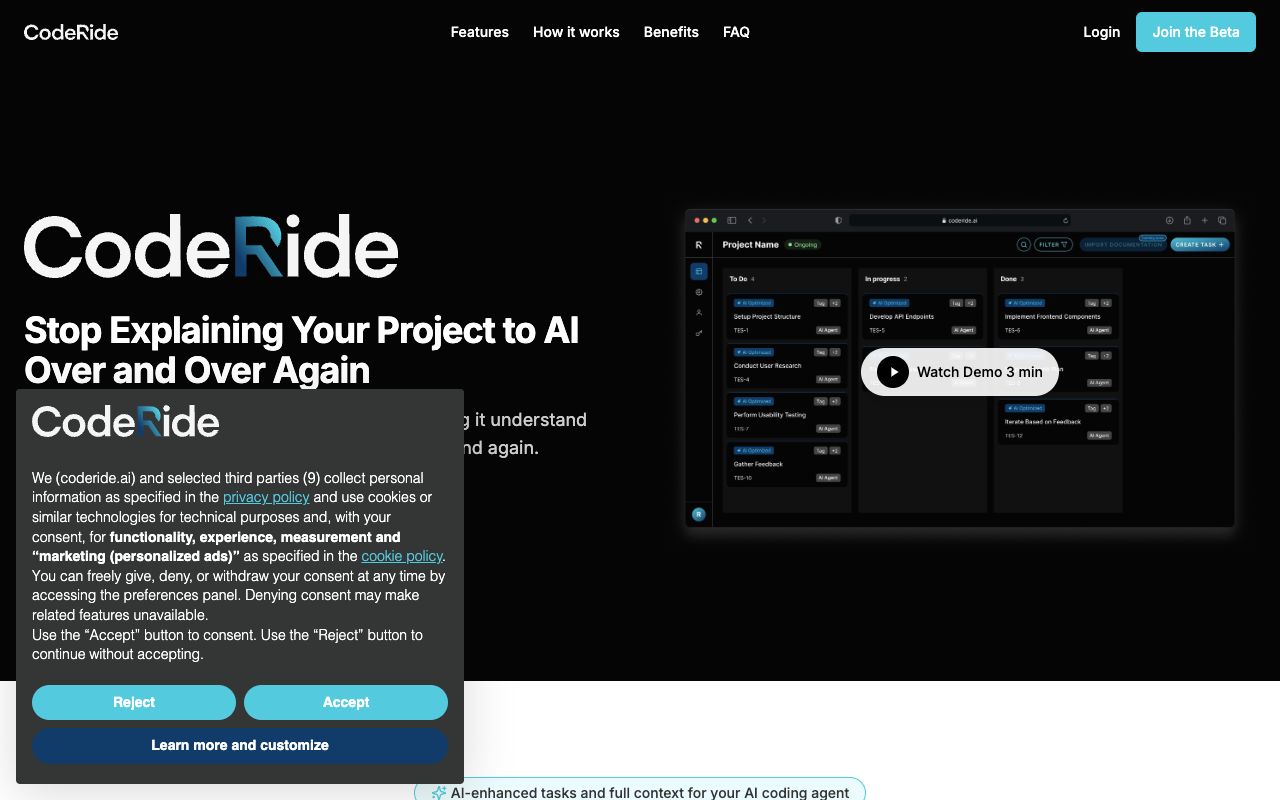CodeRide - An AI tool that enhances coding tasks with complete context awareness