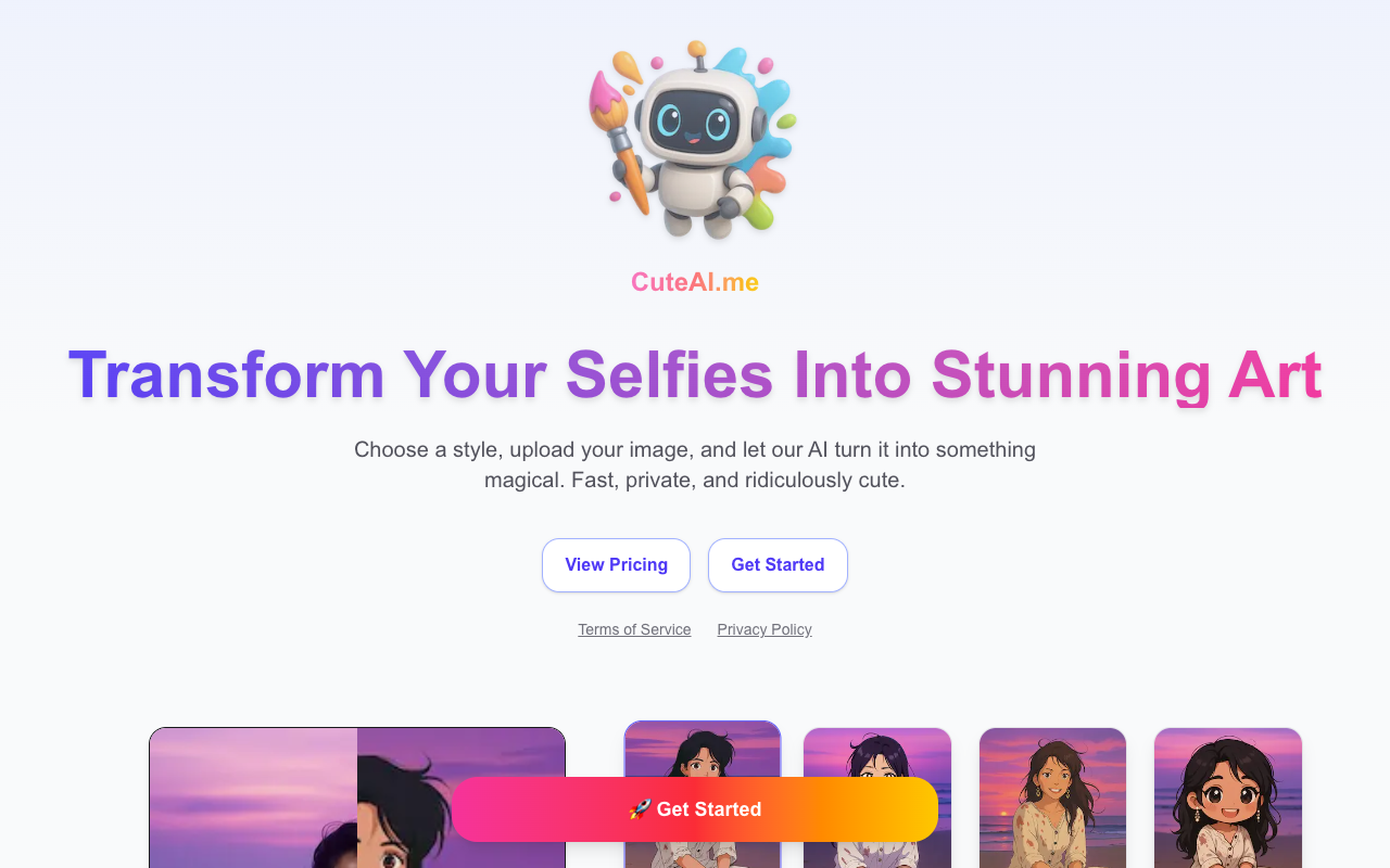 CuteAI - Transform Your selfies into adorable anime-style art using AI