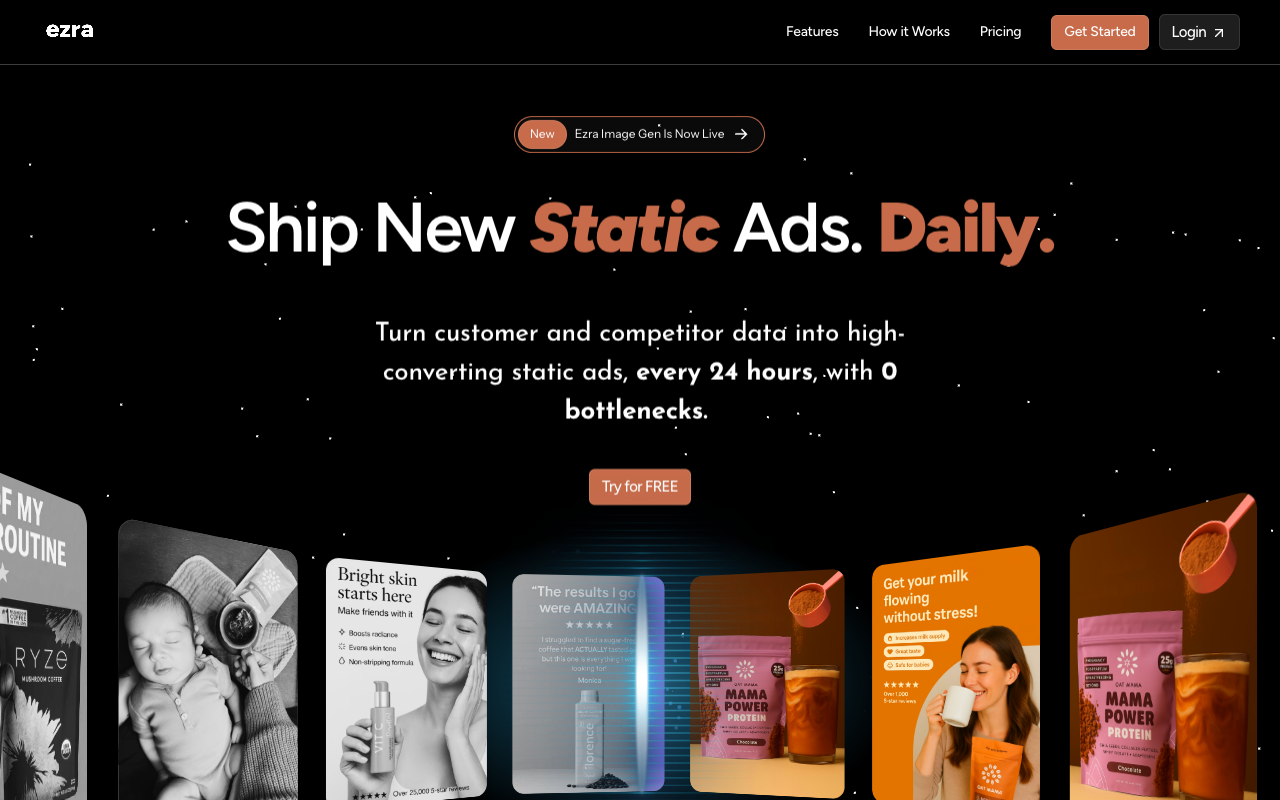 Ezra Ads - AI that turns reviews into high-performing static ads