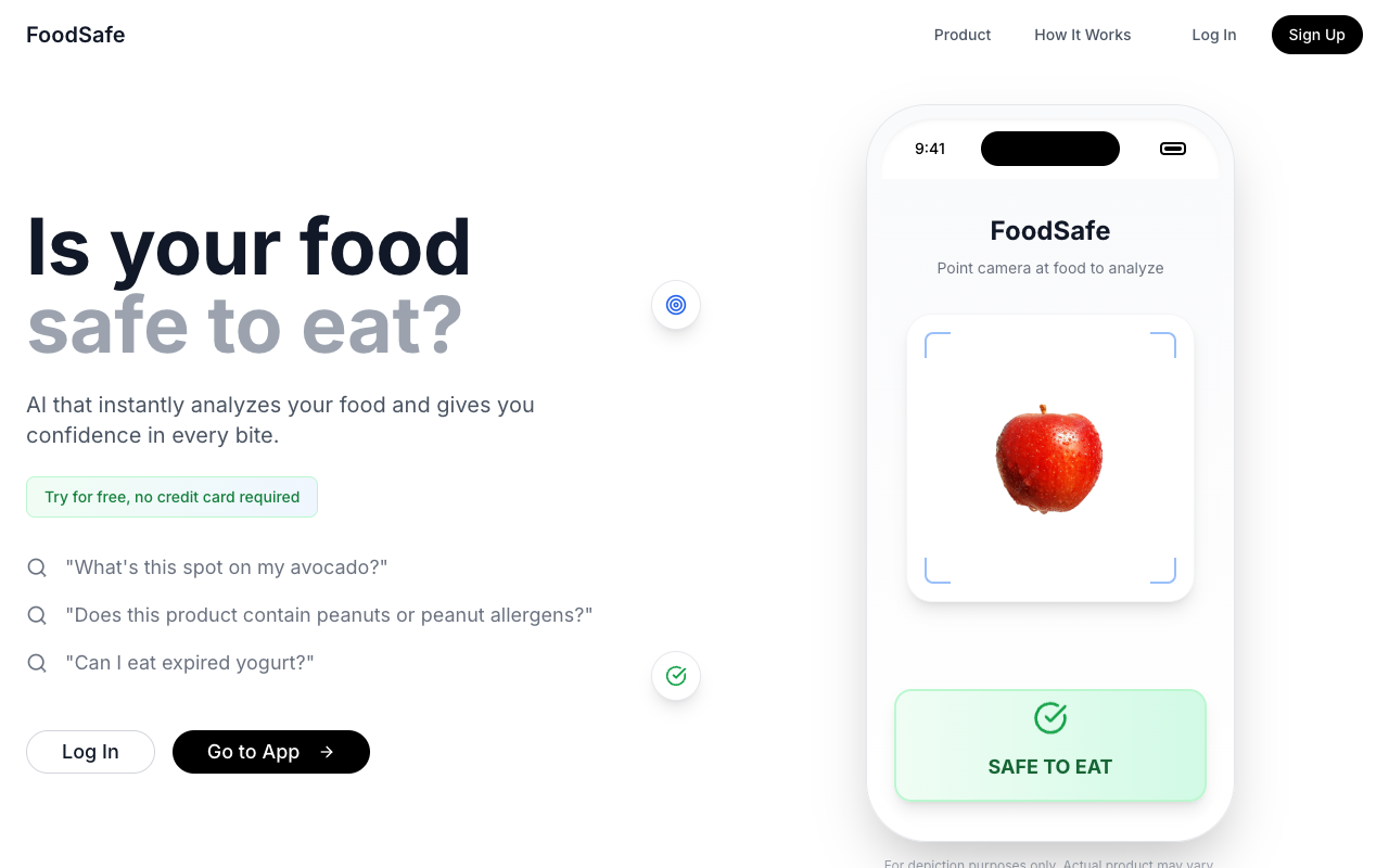 Foodsafe - An AI-powered app that instantly checks if your food is safe to eat