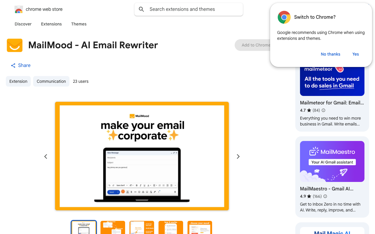 MailMood - An AI Email Rewriter that transforms your emails with one click