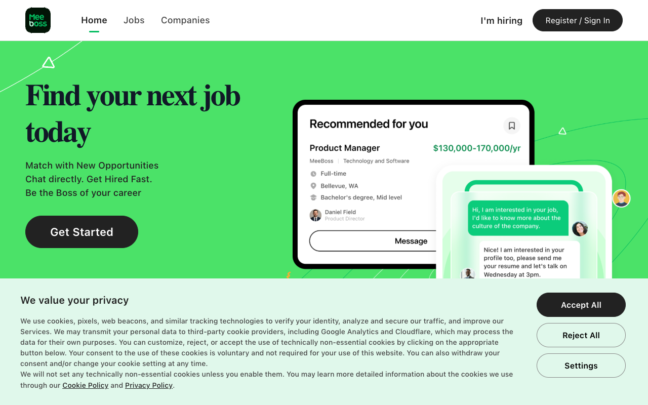 MeeBoss - Transforming hiring with AI-driven candidate recommendations and secure chat
