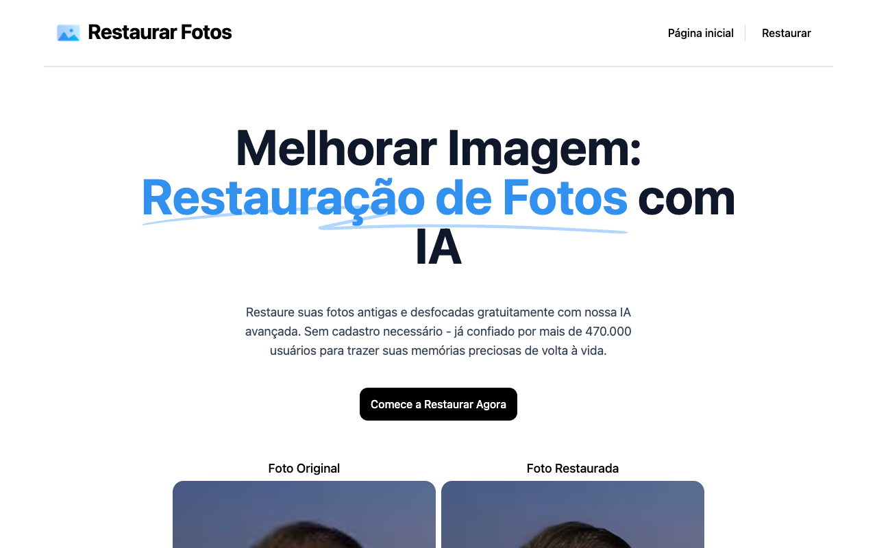 Melhorar Imagem - Restore your old photos for free with advanced AI