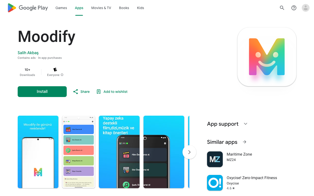 Moodify - An AI app that suggests movies, series, and songs based on your mood