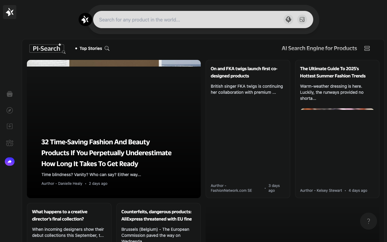 PiSearch - An AI search engine for discovering products and insights effortlessly