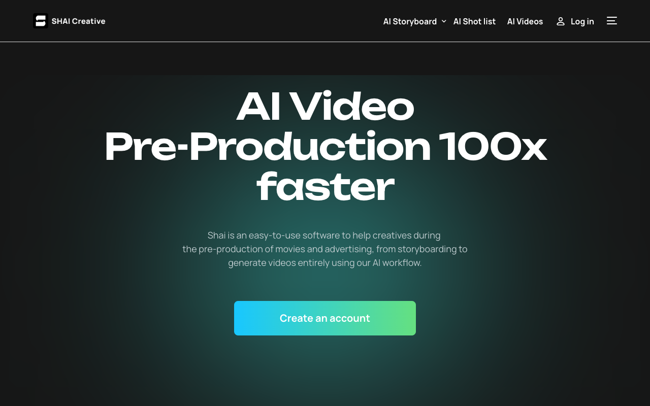 Shai - The most advanced and easy to use tool for AI storyboards