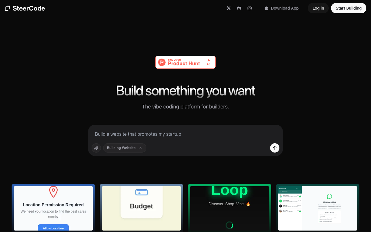 SteerCode - The app that builds apps using AI without coding