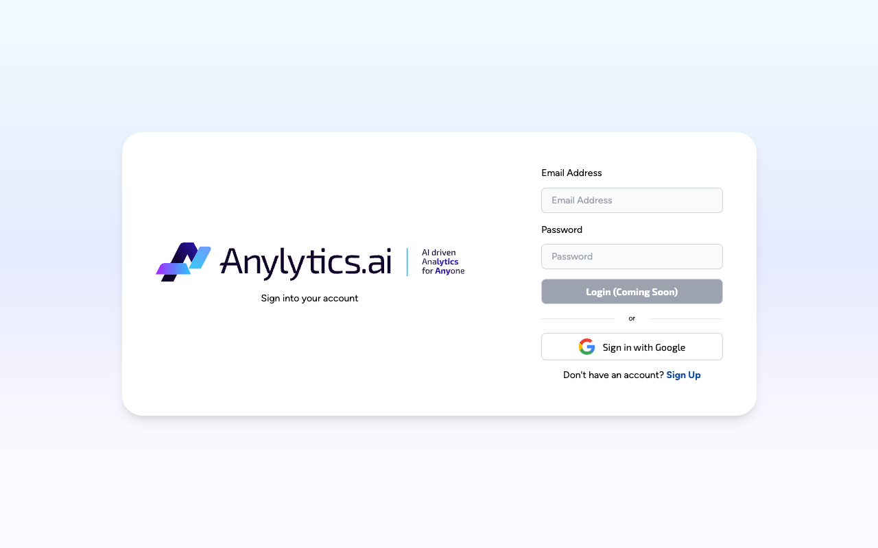 Anylytics - AI-powered insights from your data in seconds