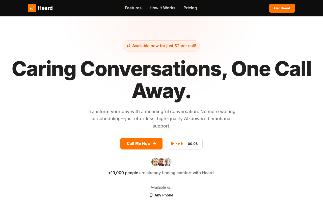 Heard - A voice-based AI companion that listens like a friend