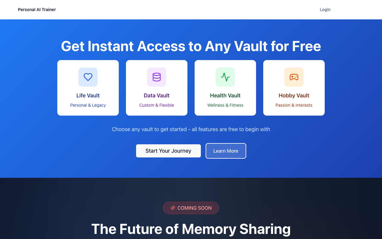 Life Vault AI - Create a personalized AI to manage your life, health, and hobbies