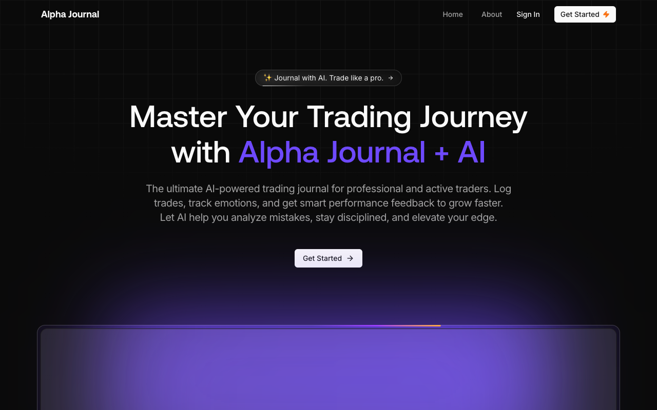 Alpha Journal - An AI-powered trading journal for serious traders