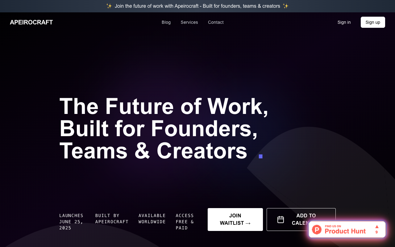 ApeiroCraft - Making startups smarter with expert tools for growth