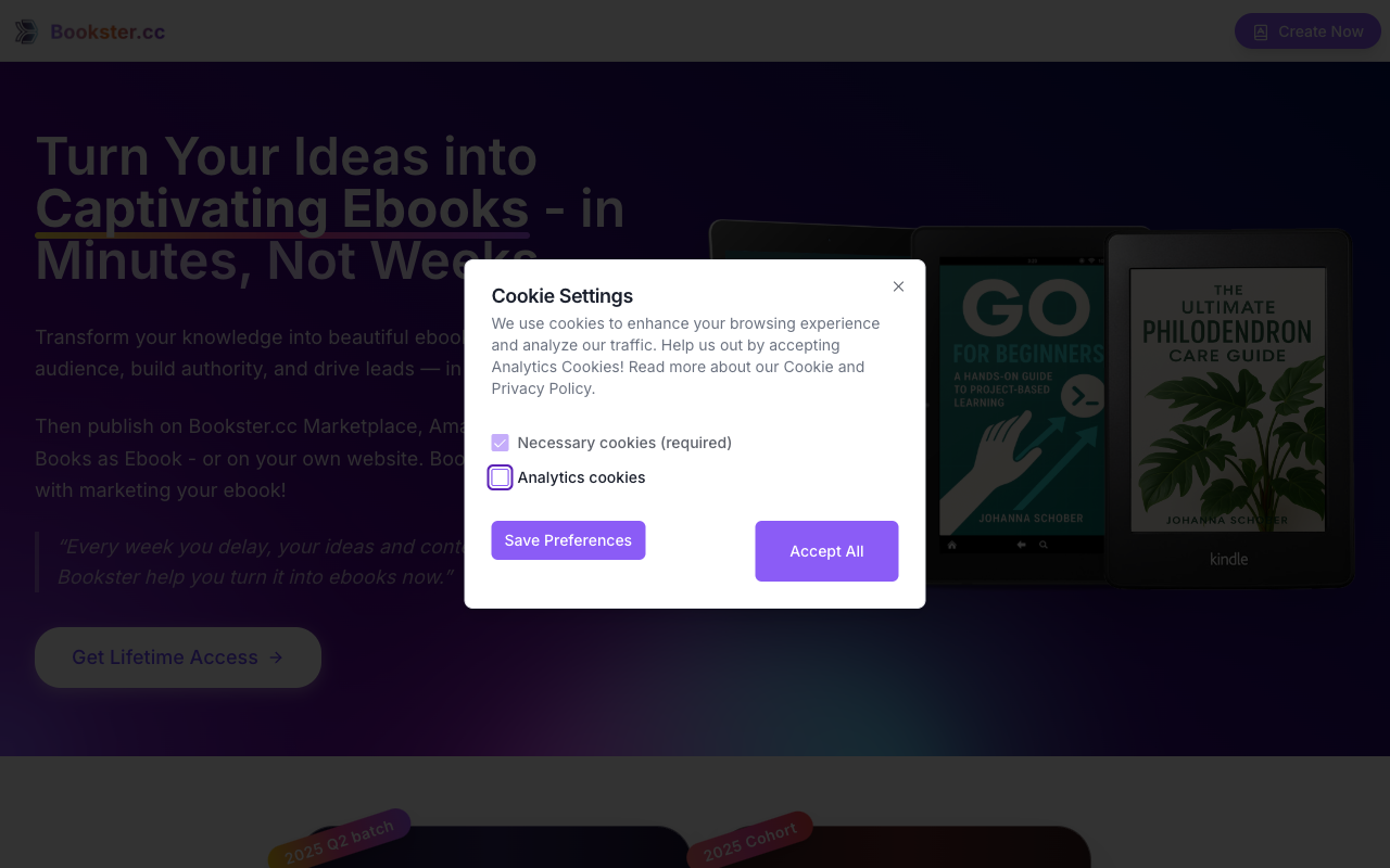 Bookster - Create and publish beautiful ebooks in minutes