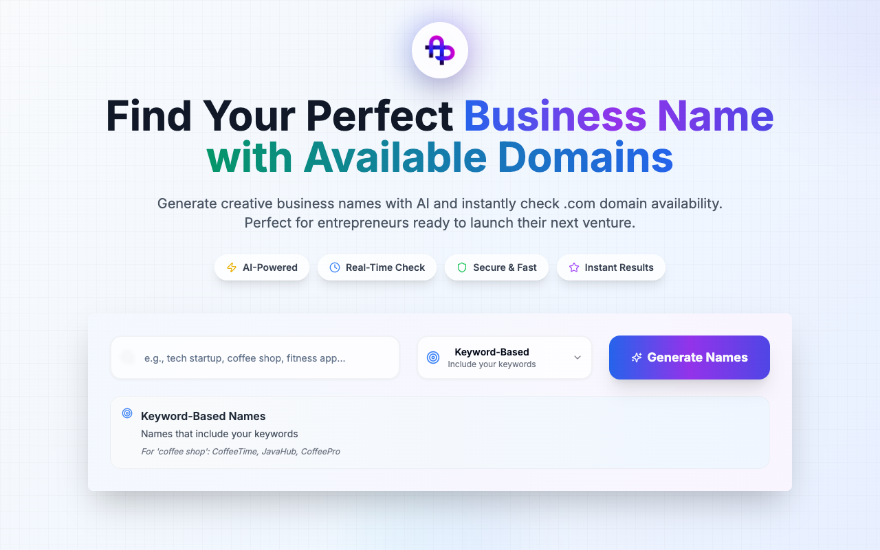 BrandSmithAI - A smart tool to find available domain names for your business