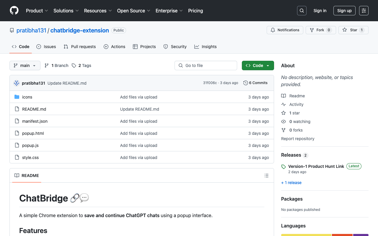 ChatBridge - A Chrome extension to save and resume your ChatGPT chats anytime, offline
