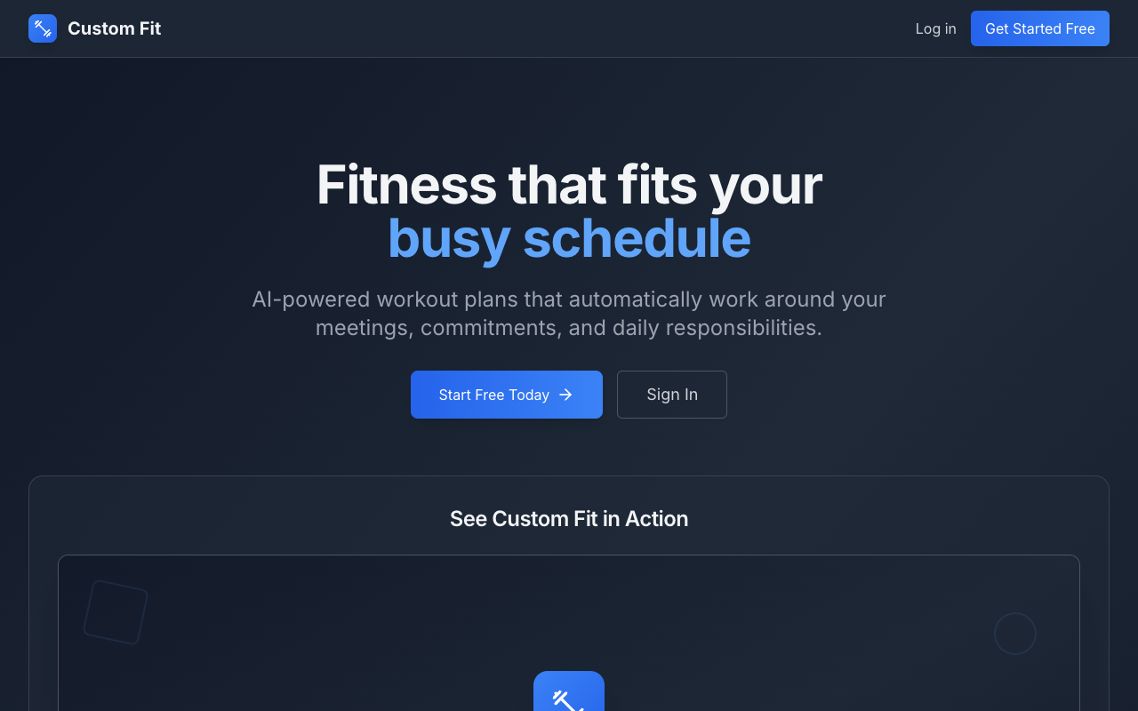 Custom Fit - AI-Powered Workout Plans That Fit Your Life