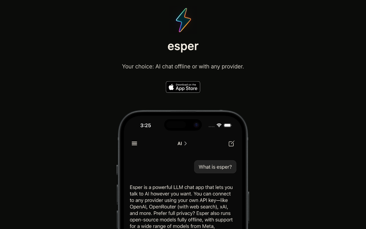 esper - A powerful offline and private AI chat app for iOS