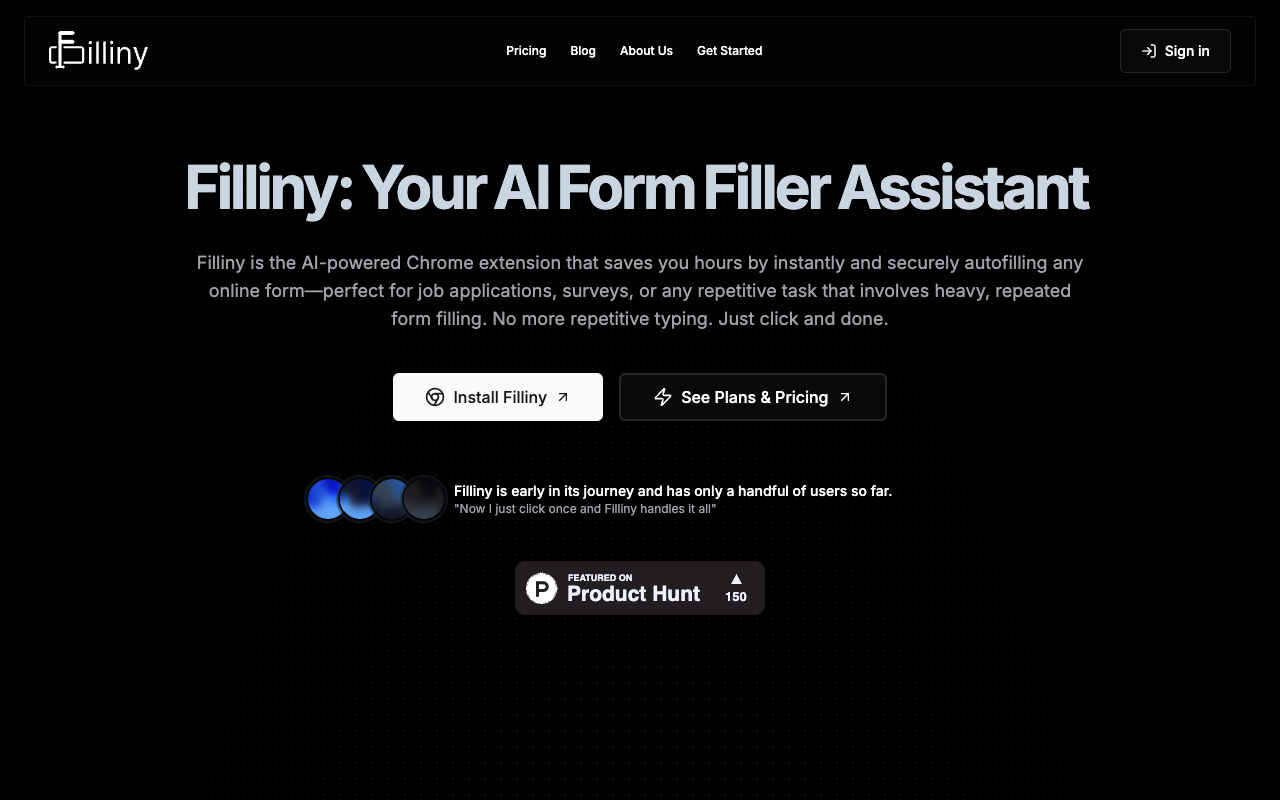 Filliny - An AI-powered Chrome extension that simplifies online form filling