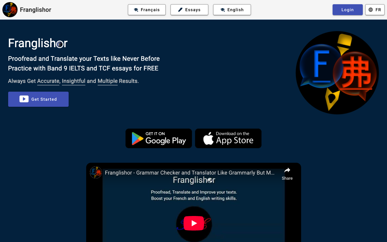 Franglishor - A multilingual AI writing assistant that helps you proofread and translate effortlessly