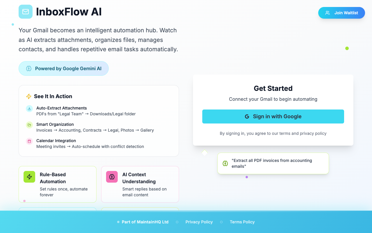 InboxFlow - Transform Your Gmail into an Intelligent Automation Hub