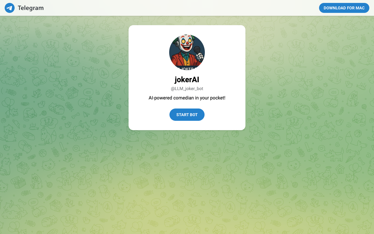 LLM joker - An AI-powered Telegram bot that delivers high-quality jokes