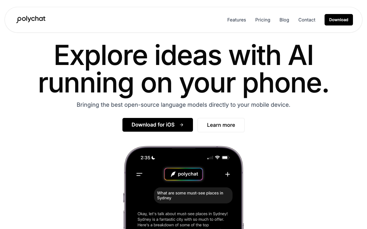 PolyChat - An Offline Mobile AI Chat App for Secure Conversations