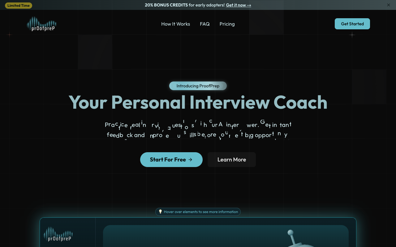 ProofPrep - An AI-powered platform for preparing for mock interviews