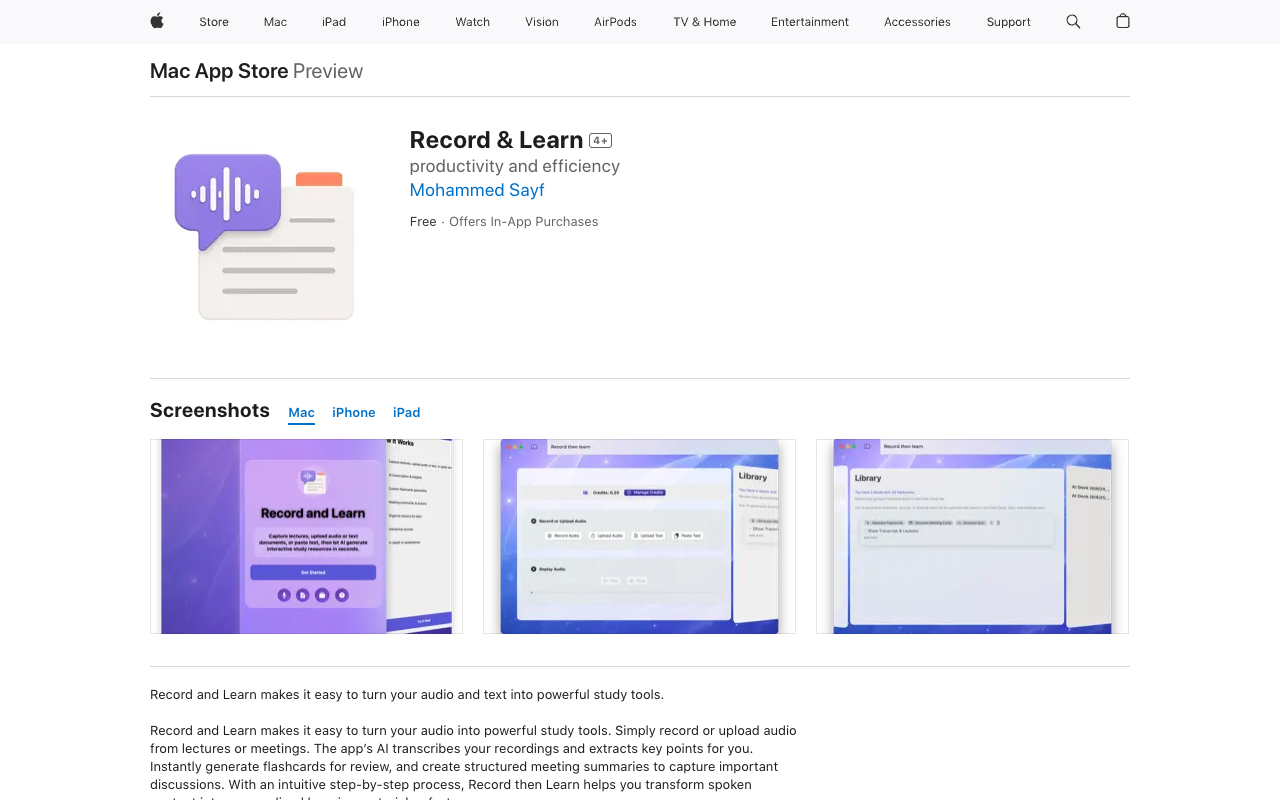Record and Learn - An AI app that transforms your videos and text into flashcards and quizzes