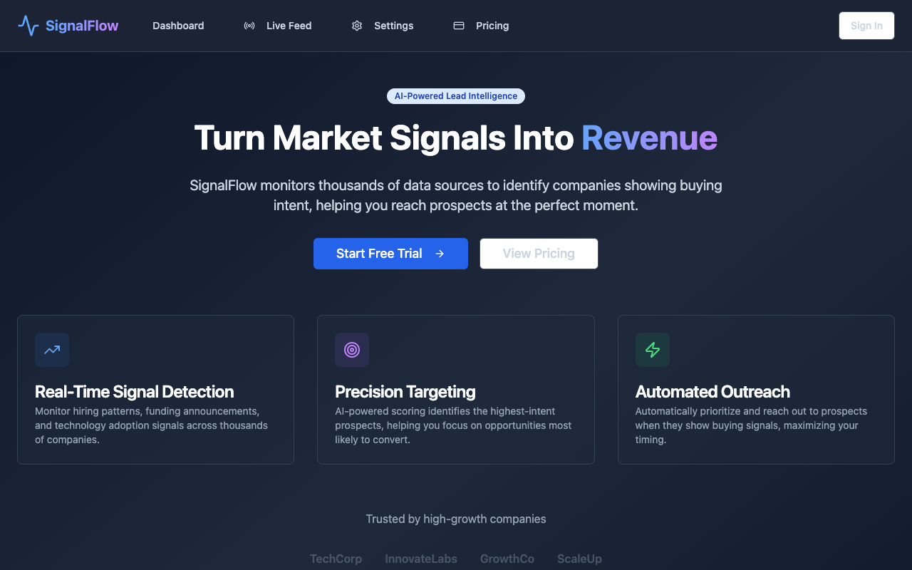 Signal Hunter Toolkit - A real-time tool for tracking B2B lead signals